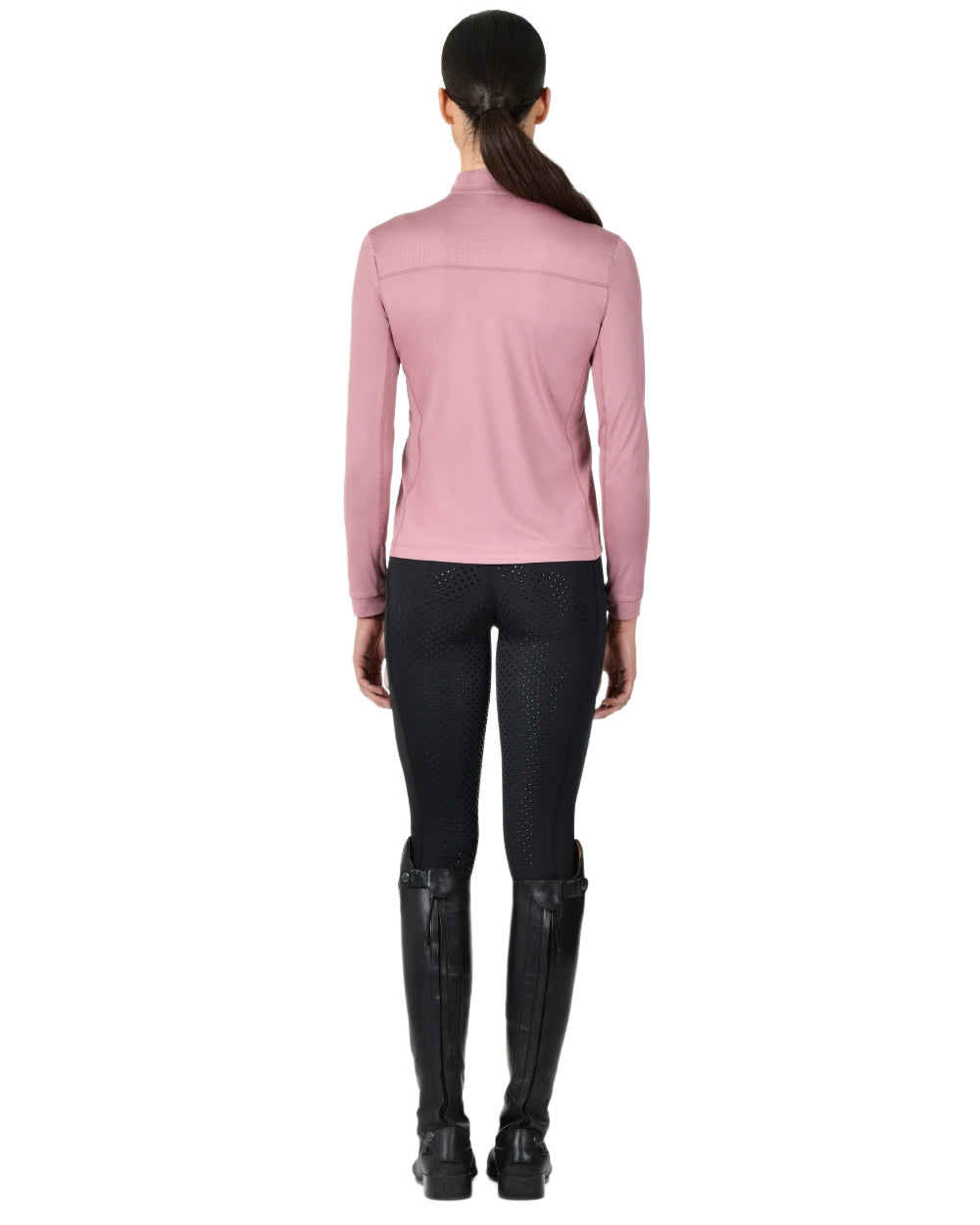 Dusty Rose coloured Dublin Breathable Long Sleeve Riding Top on white background 
