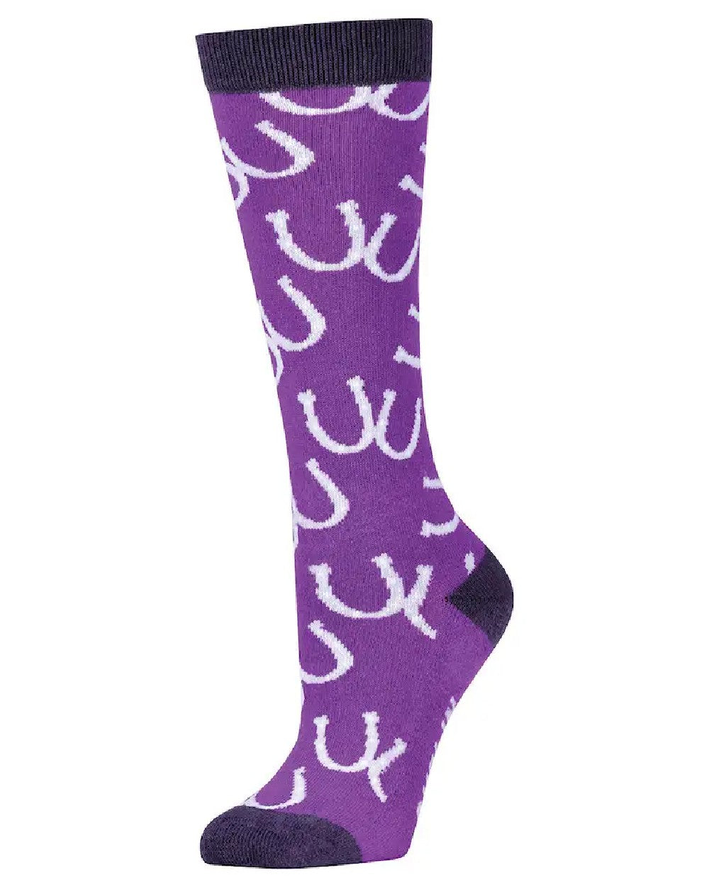 Purple Horseshoes coloured Dublin Childrens Single Pack Socks on white background 