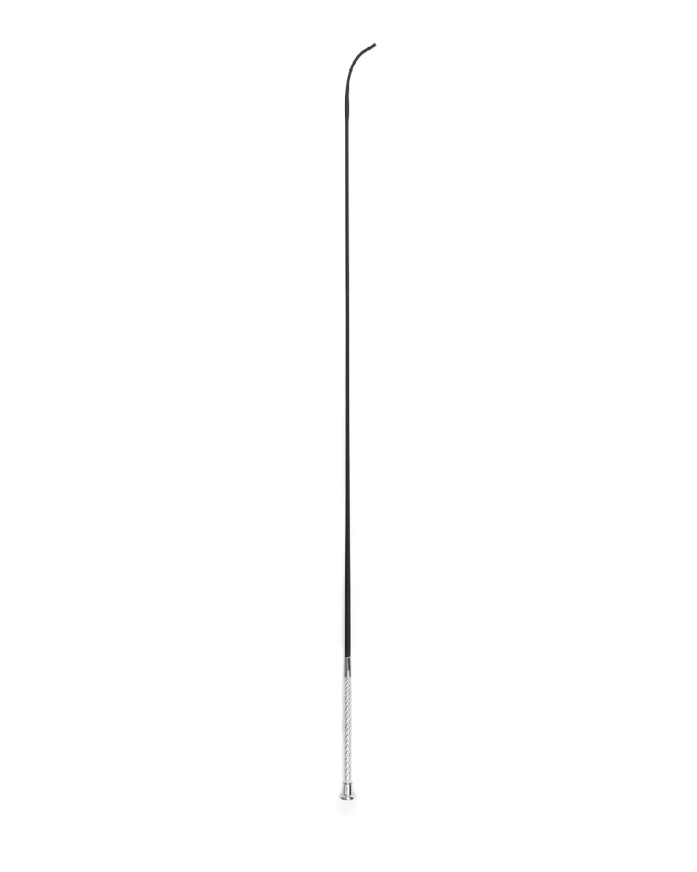 Black Coloured Dublin Crystal Handle Dressage Whip ll on white background 