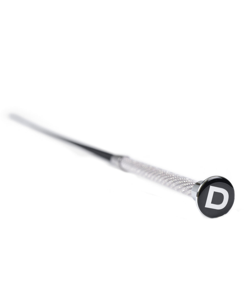 Black Coloured Dublin Crystal Handle Dressage Whip ll on white background 