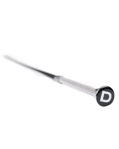 Black Coloured Dublin Crystal Handle Dressage Whip ll on white background 