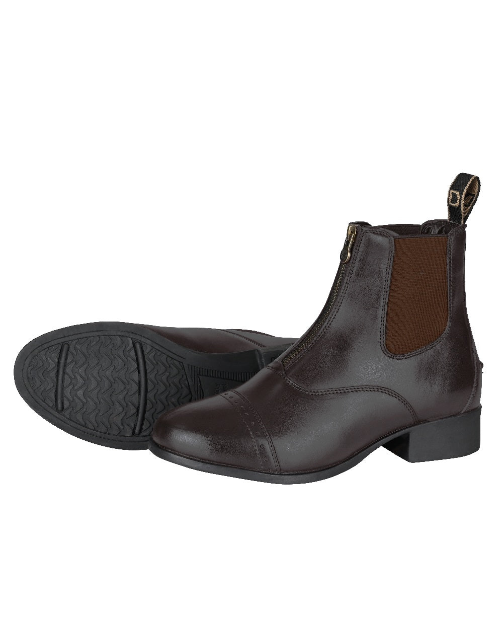 Brown Coloured Dublin Foundation Zip Paddock Boots II on white background 