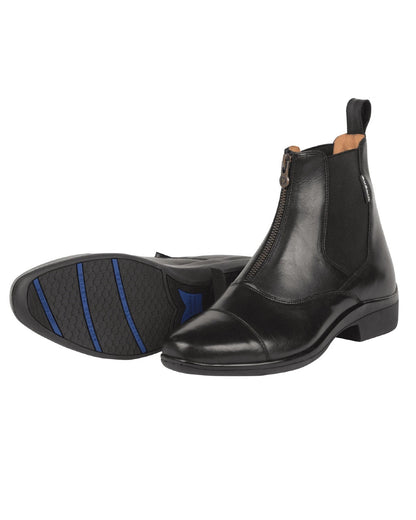 Black coloured Dublin Paramount Zip Paddock Boots on white background 