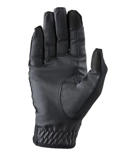 Black Coloured Dublin Pull On Cool Mesh Riding Gloves on white background 