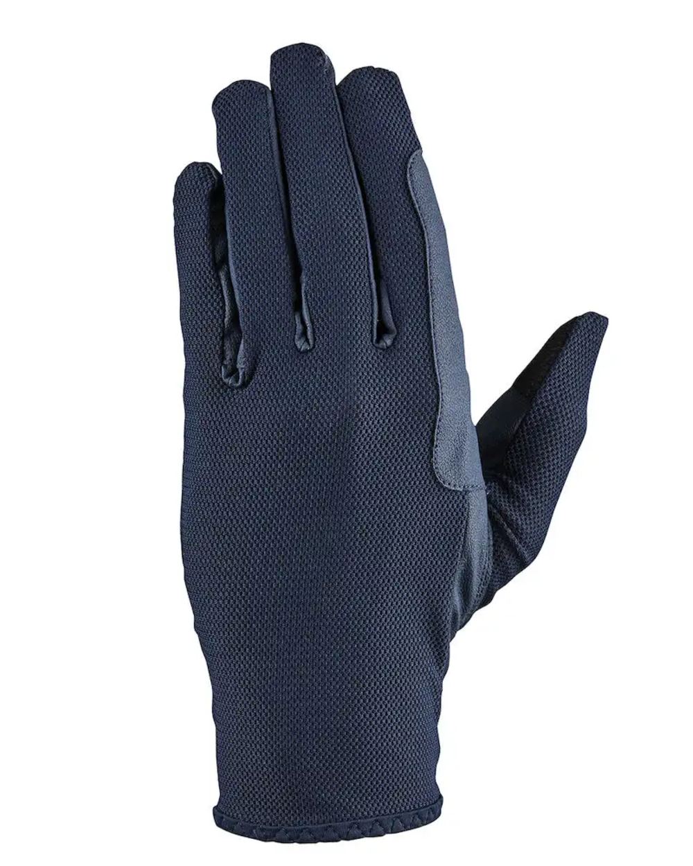 Navy Coloured Dublin Pull On Cool Mesh Riding Gloves on white background 