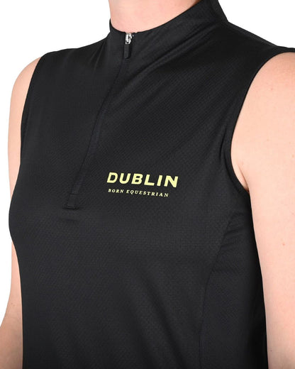 Black coloured Dublin Sammy Sleeveless Riding Top on white background 
