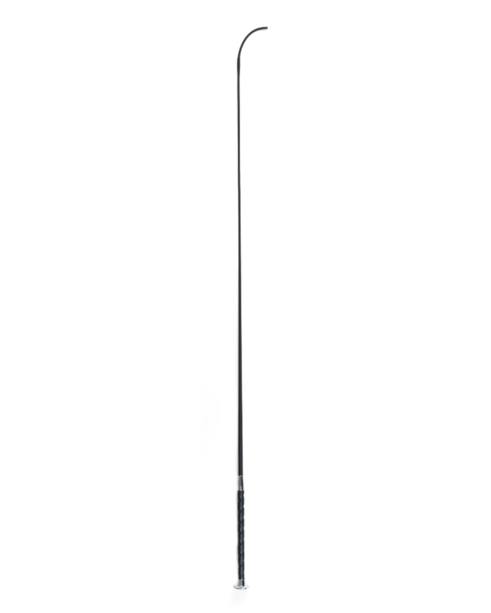 Black Coloured Dublin Strassy Crop Dressage Whip on white background 