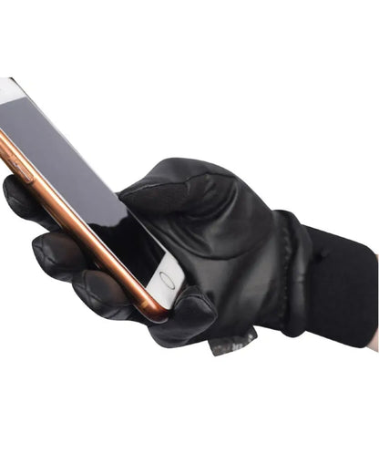 Black Coloured Dublin Thinsulate Waterproof Gloves on white background 