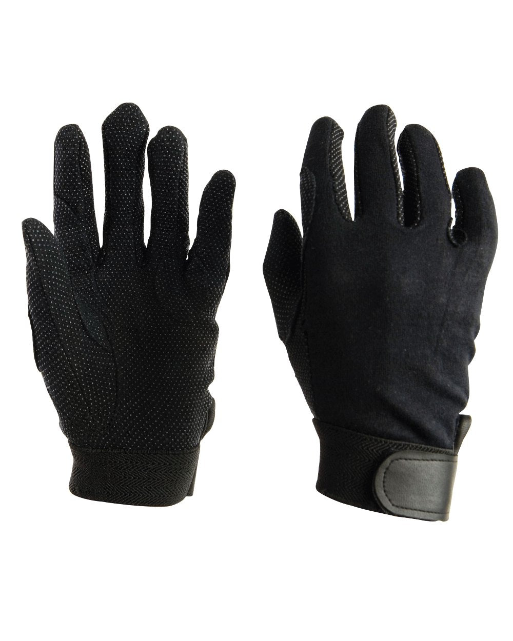 Black Coloured Dublin Track Riding Gloves on white background 
