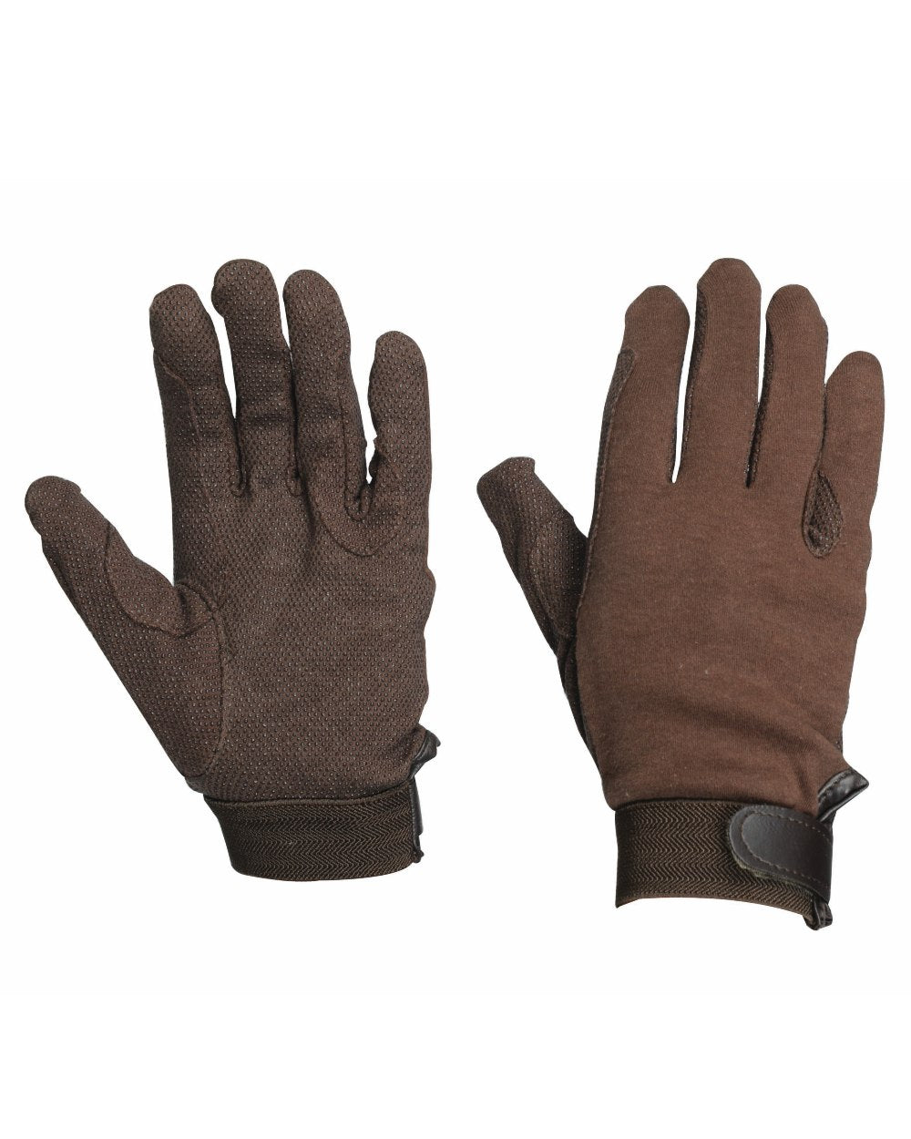 Brown Coloured Dublin Track Riding Gloves on white background 