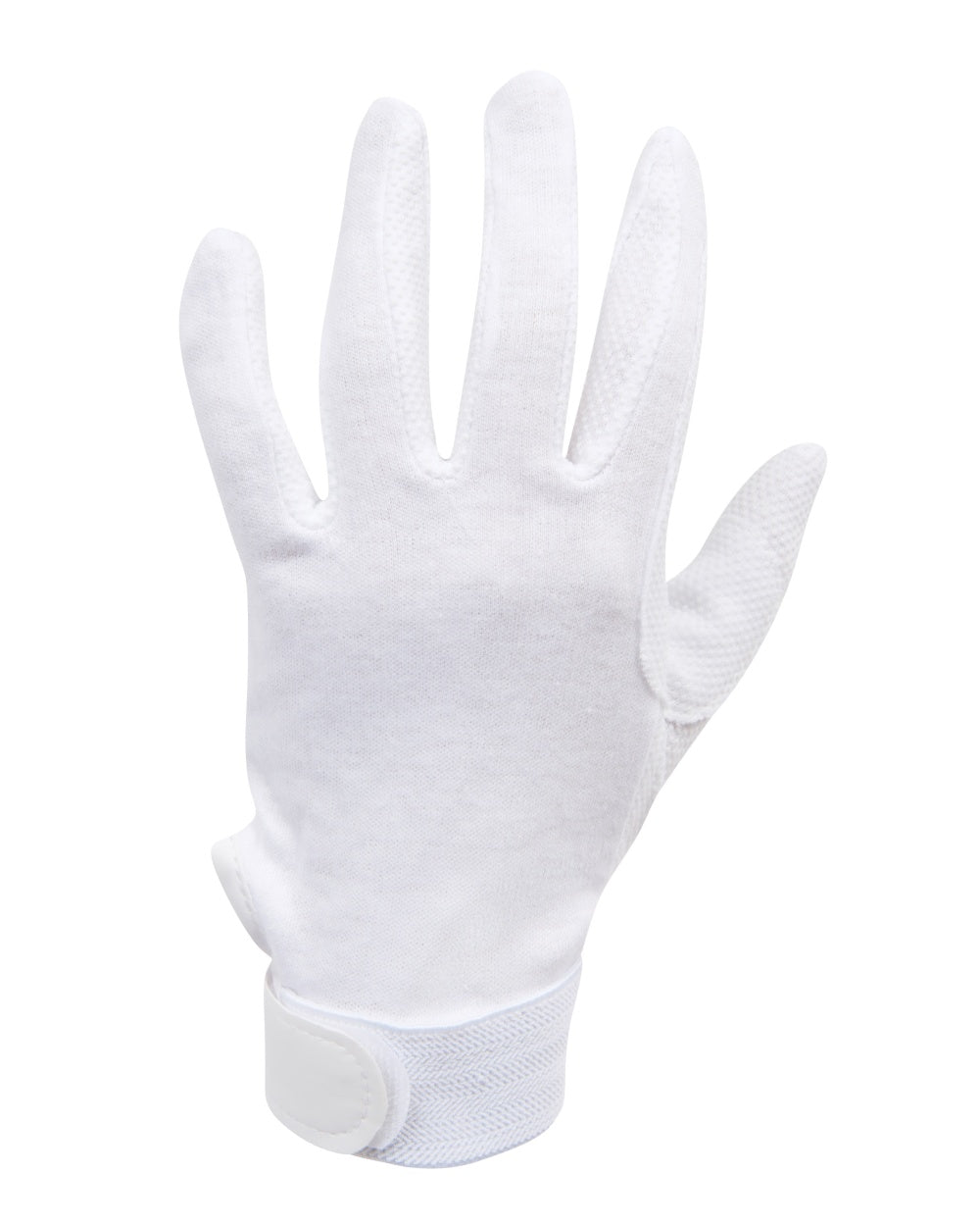 White Coloured Dublin Track Riding Gloves on white background 
