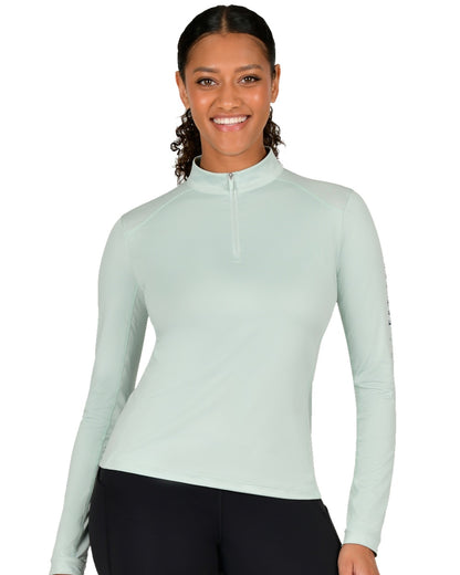 Surf Spray coloured Dublin Womens Autumn Sally Long Sleeve Riding Top on white background 