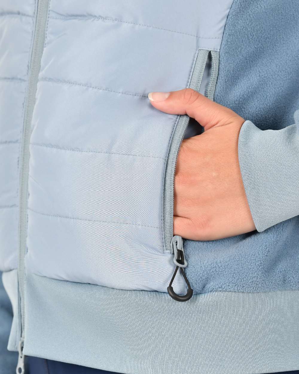 Blue Fog coloured Dublin Womens Insulated Hybrid Jacket on white background 