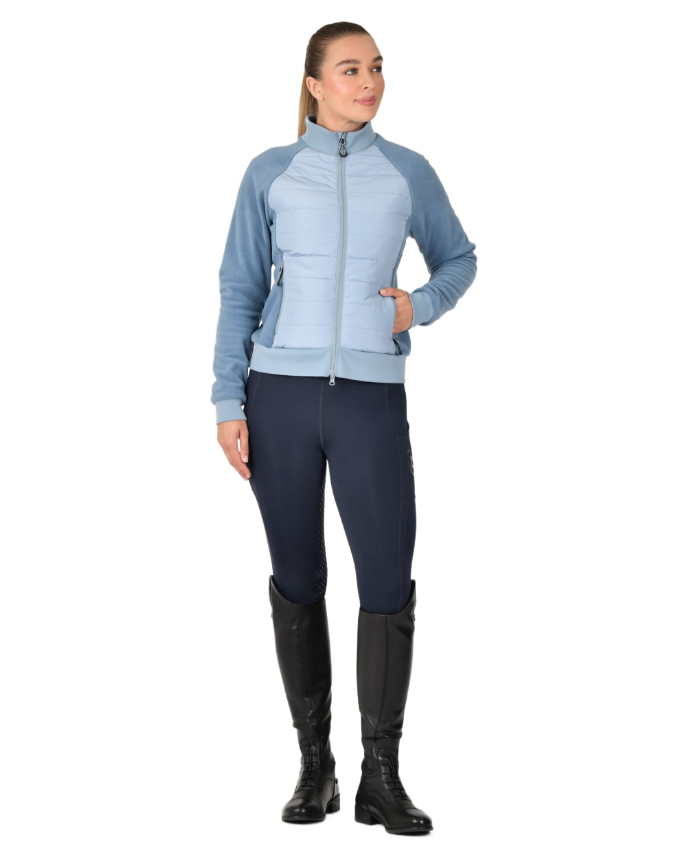 Blue Fog coloured Dublin Womens Insulated Hybrid Jacket on white background 