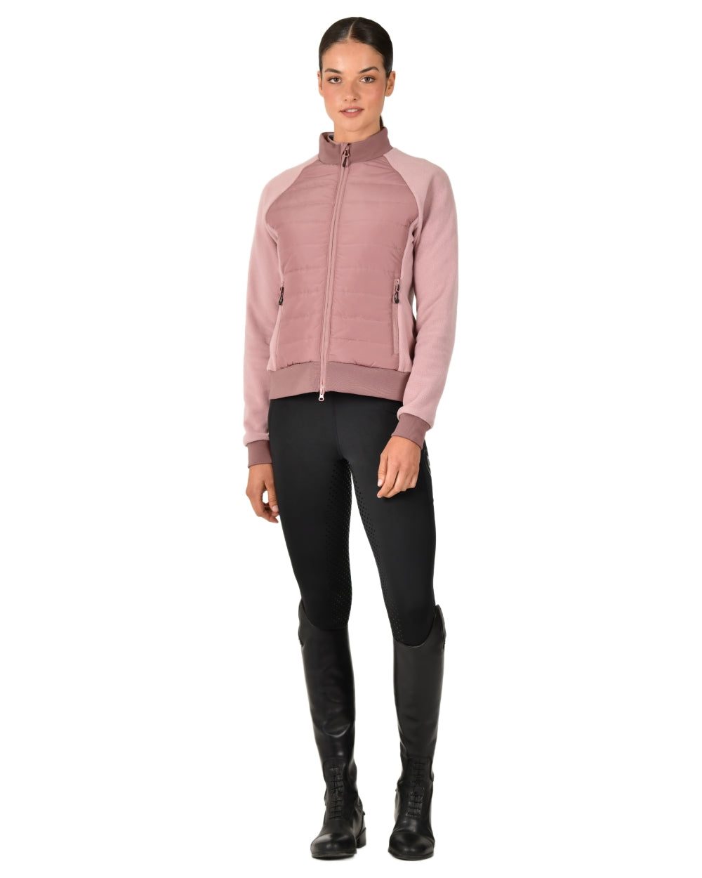 Dusty Rose coloured Dublin Womens Insulated Hybrid Jacket on white background 