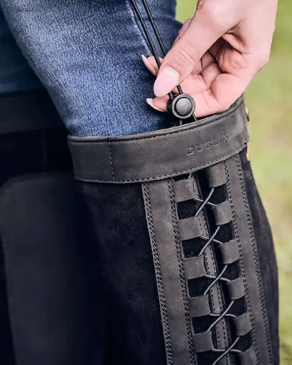 Black Coloured Dublin Womens Pinnacle Boots III on outdoor background 