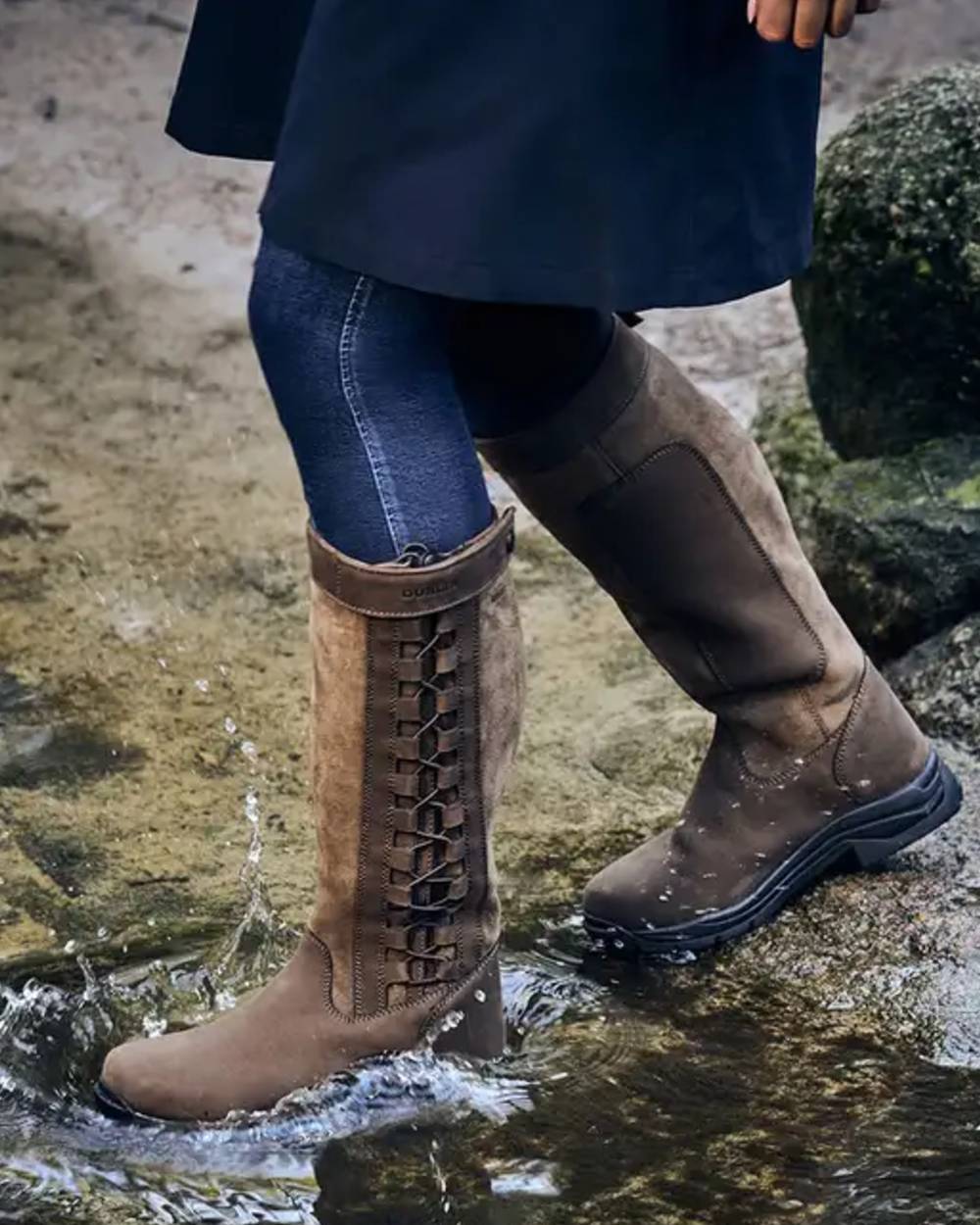 Chocolate Coloured Dublin Womens Pinnacle Boots III on outdoor background 