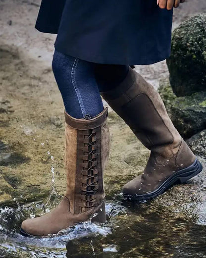 Chocolate Coloured Dublin Womens Pinnacle Boots III on outdoor background 