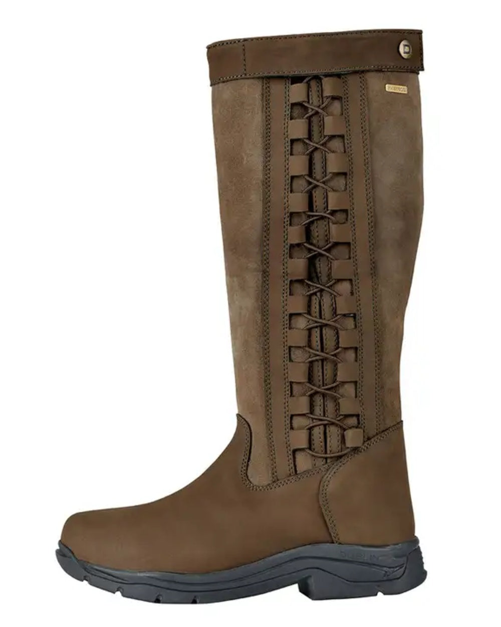 Chocolate Coloured Dublin Womens Pinnacle Boots III on white background 