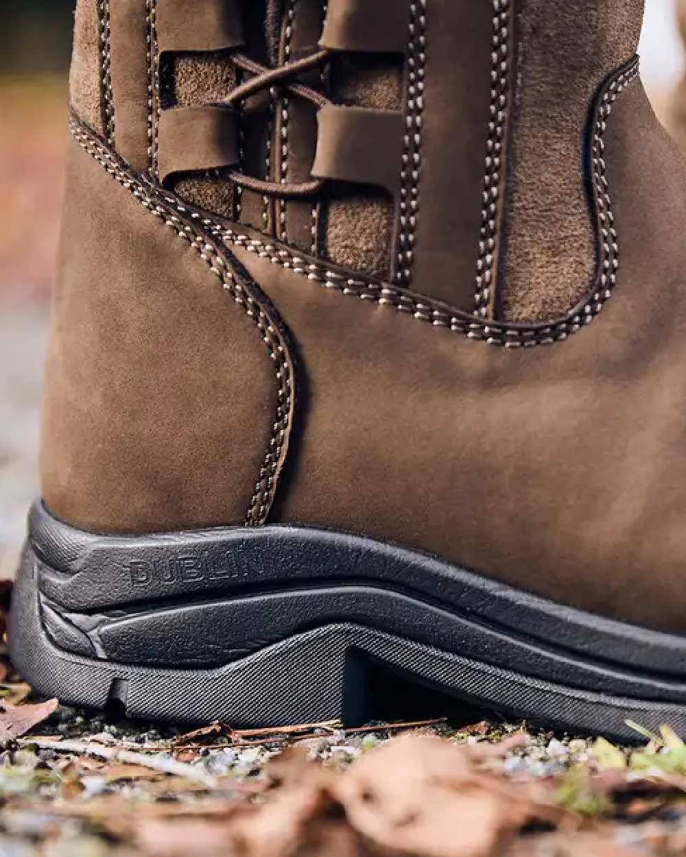 Chocolate Coloured Dublin Womens Pinnacle Boots III on outdoor background 