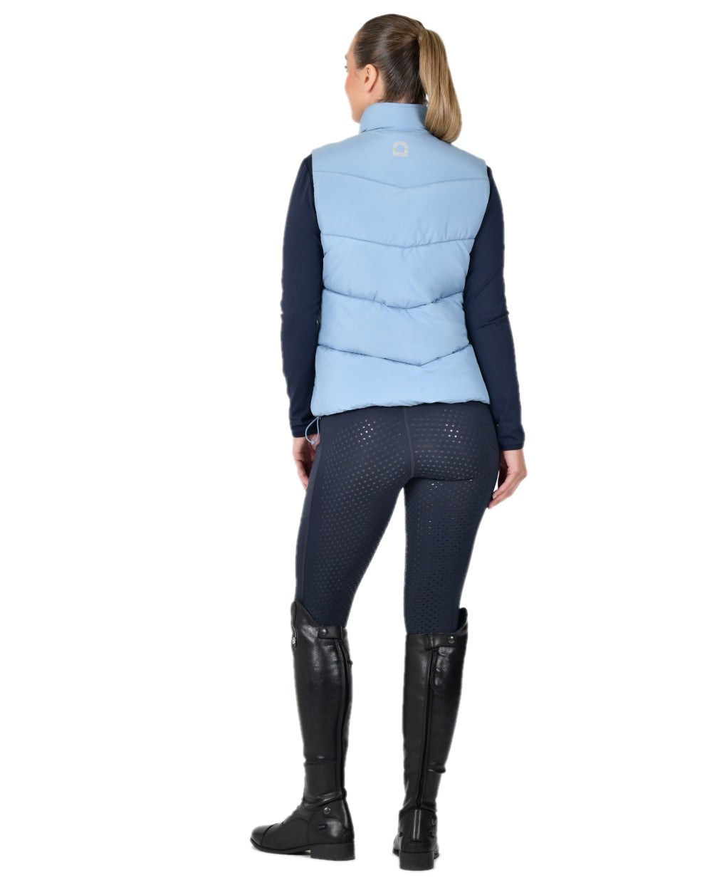 Blue Fog coloured Dublin Womens Puffer Body Warmer on white background 