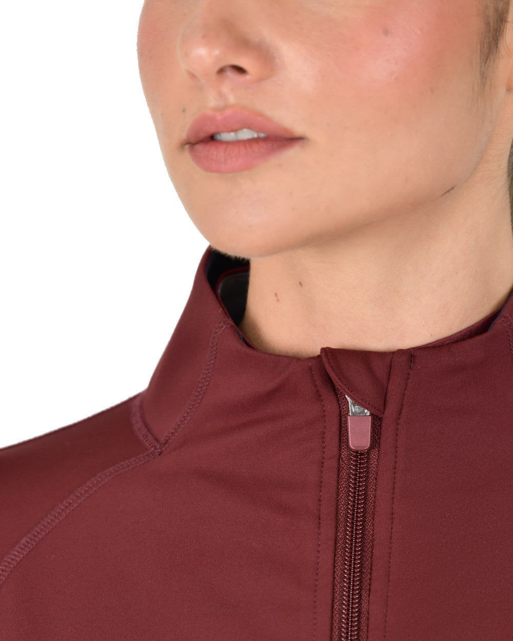 Cabernet coloured Dublin Womens Versatile Fitted Zip Through Jacket on white background 