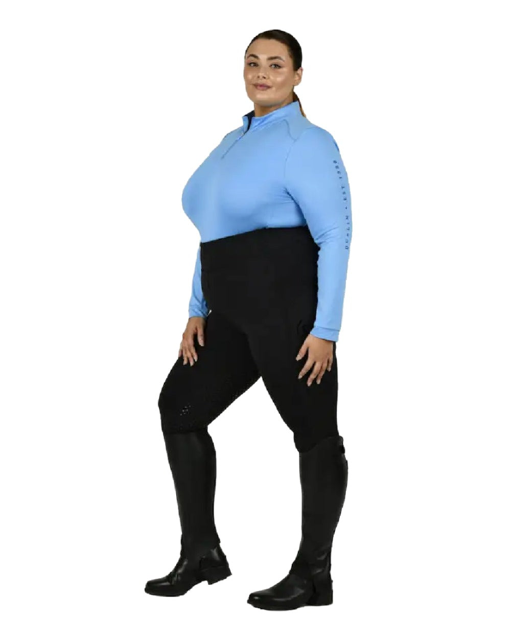 Black coloured Dublin Curve Everyday Riding Tights on white background 