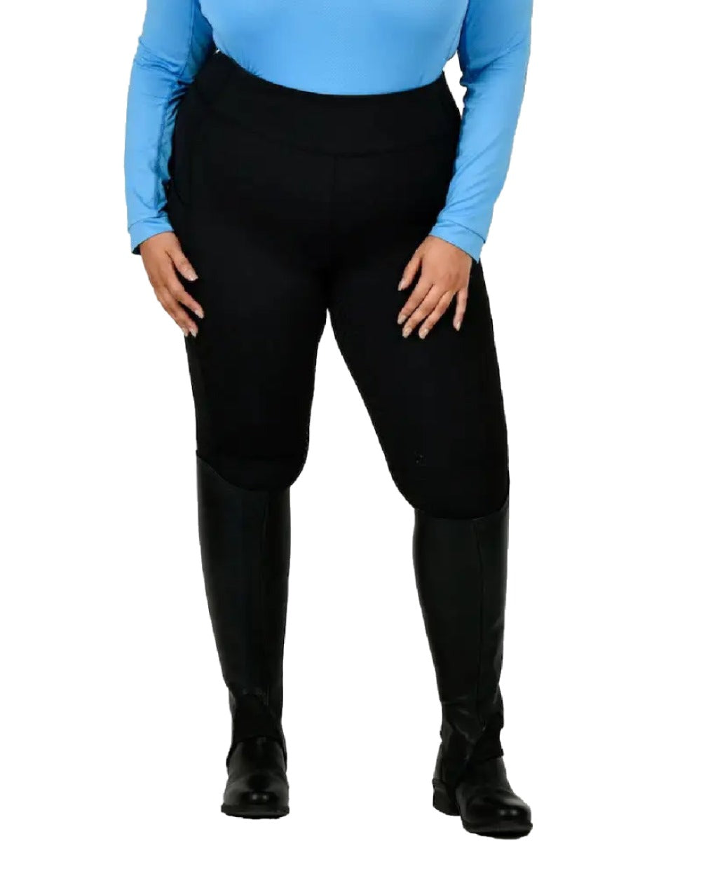 Black coloured Dublin Curve Everyday Riding Tights on white background 