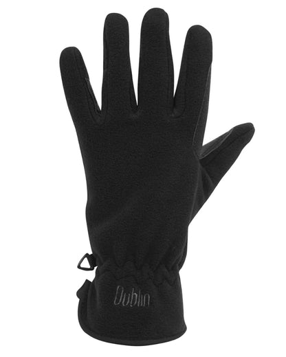 Black coloured Dublin Polar Fleece Riding Gloves on white background 