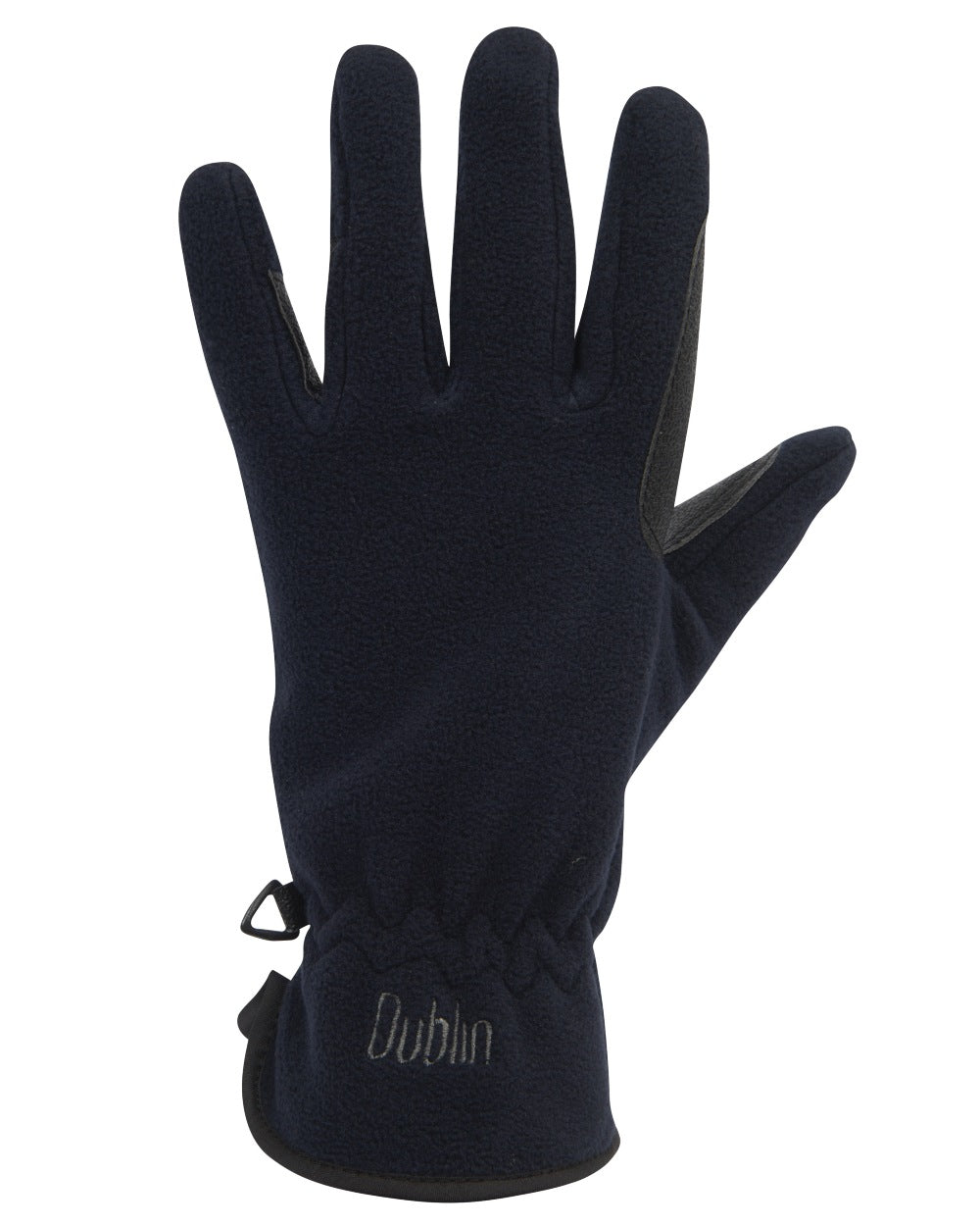 Navy coloured Dublin Polar Fleece Riding Gloves on white background 