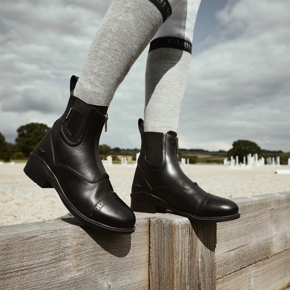 Dublin Evolution Zip Front Paddock Boots in Black 