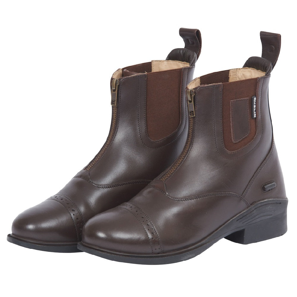 Dublin Evolution Zip Front Paddock Boots in Brown 