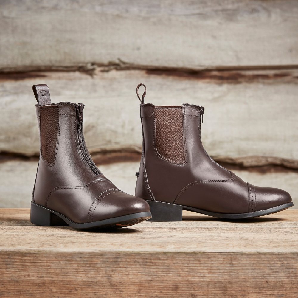 Dublin Womens Elevation Zip Paddock Boots II in Brown 