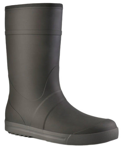 Black coloured Dunlop Womens Amsterdammer Wellingtons on white background 