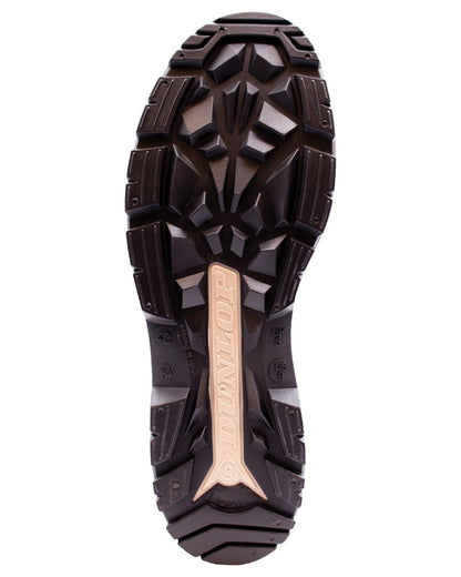 Burgundy Grey Black coloured Dunlop Blizzard Wellingtons on white background 