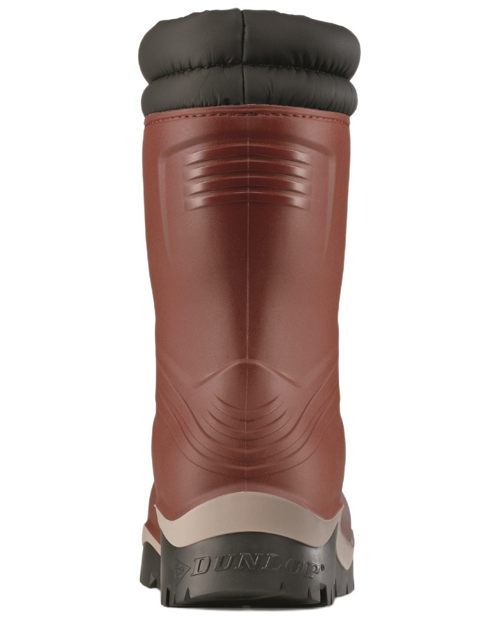 Burgundy Grey Black coloured Dunlop Childrens Blizzard Wellingtons on white background 