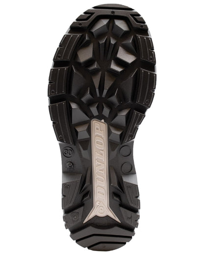 Burgundy Grey Black coloured Dunlop Childrens Blizzard Wellingtons on white background 