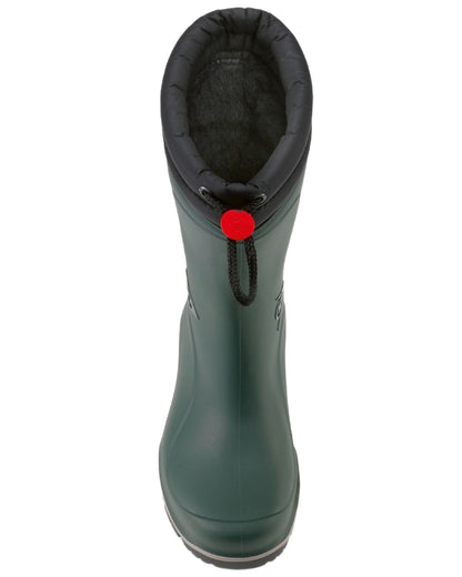 Heritage Green Grey Black coloured Dunlop Childrens Blizzard Wellingtons on white background 