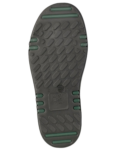 Heritage Green Black coloured Dunlop Childrens Mini Wellingtons on white background 