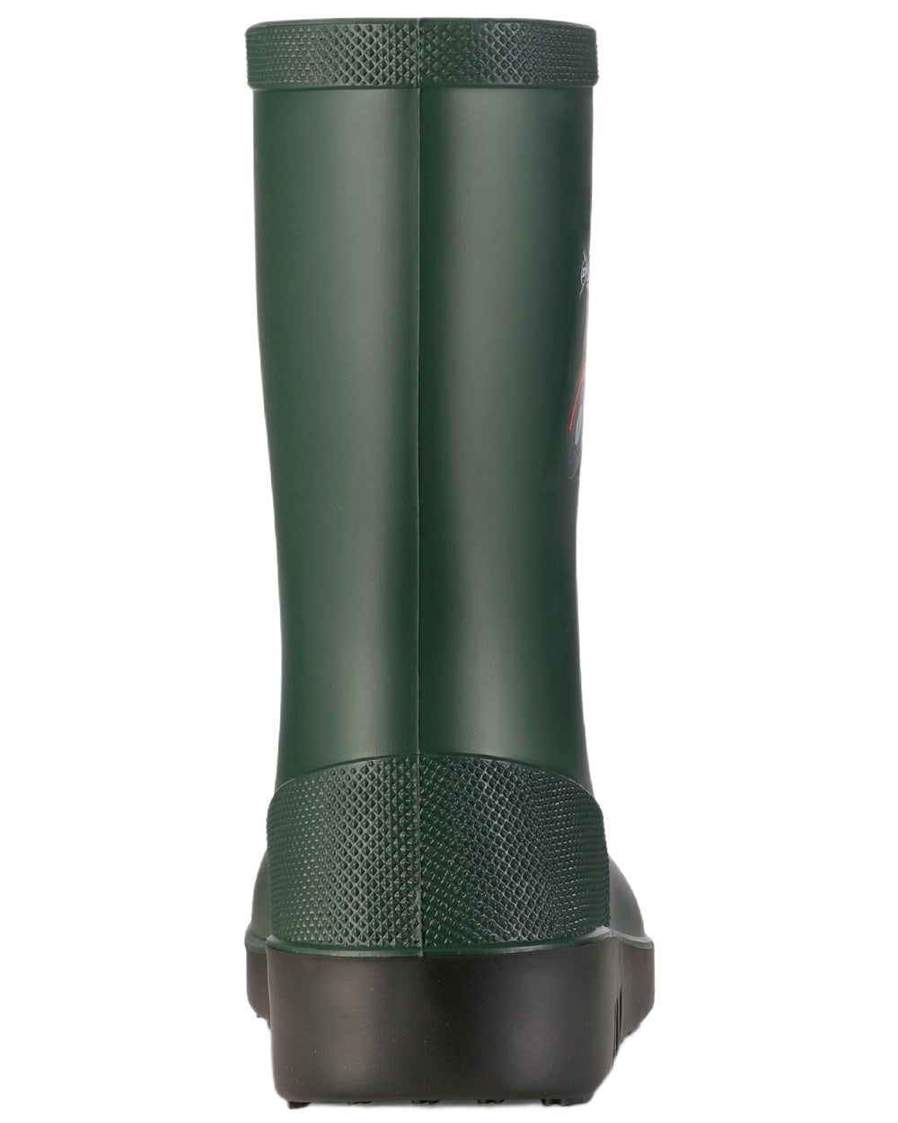 Heritage Green Black coloured Dunlop Childrens Mini Wellingtons on white background 
