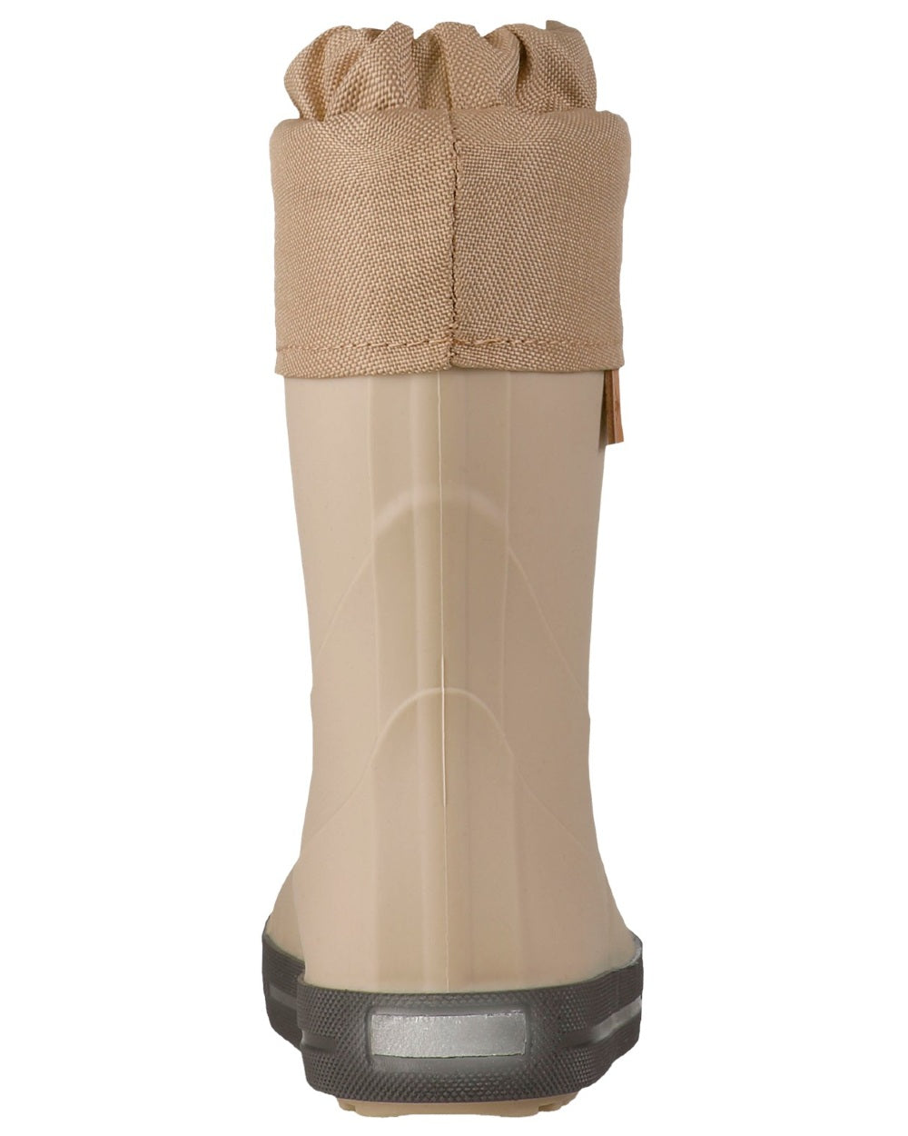 Beige coloured Dunlop Childrens Puddle Jumper Faux Fur Lined Wellingtons on white background 