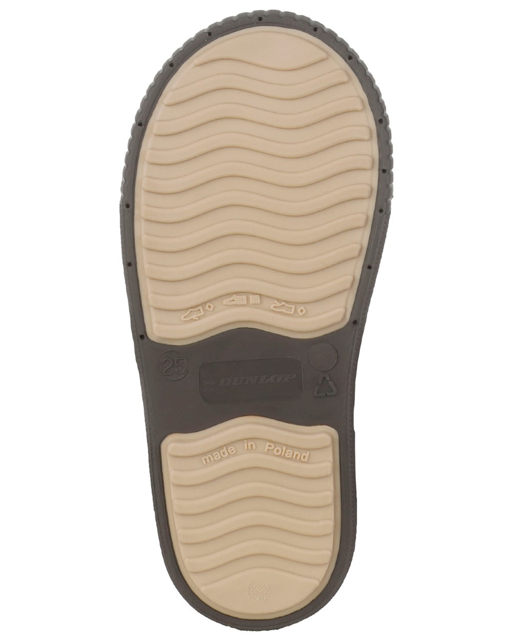 Beige coloured Dunlop Childrens Puddle Jumper Faux Fur Lined Wellingtons on white background 