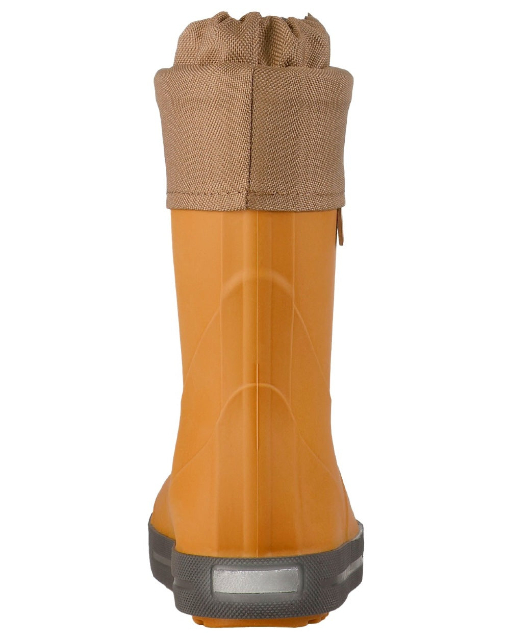 Brown coloured Dunlop Childrens Puddle Jumper Faux Fur Lined Wellingtons on white background 