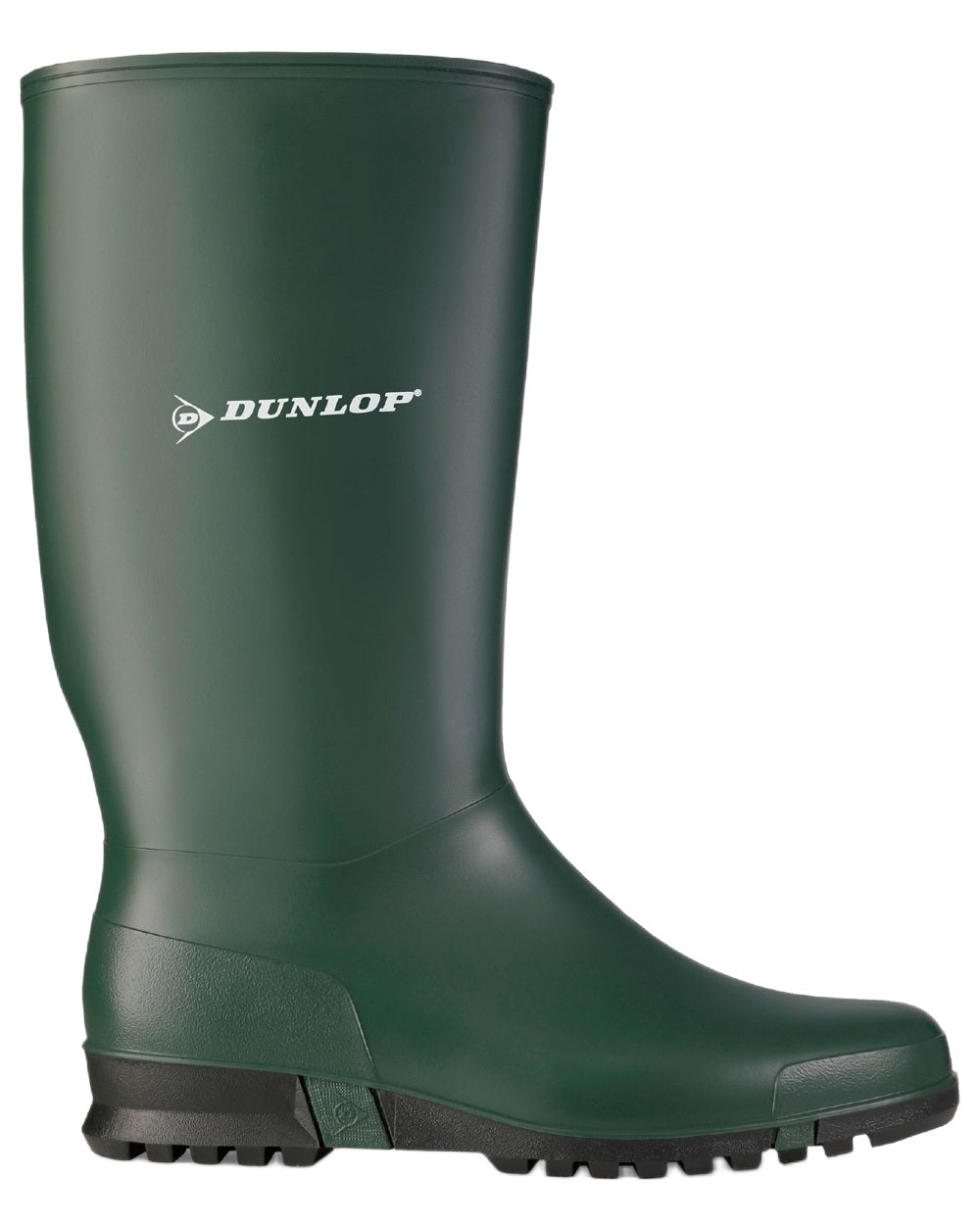 Heritage Green Black coloured Dunlop Childrens Sport Wellingtons on white background 