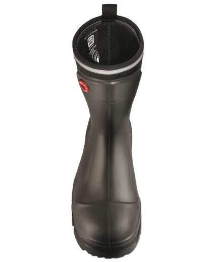 Charcoal coloured Dunlop Mens Snugboot Heavy Duty Calf Full Safety Wellingtons on white background 