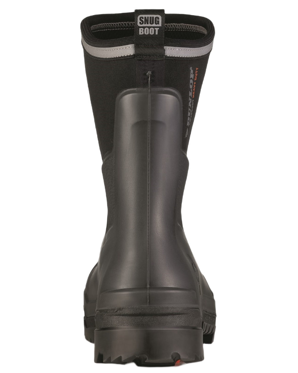 Charcoal coloured Dunlop Mens Snugboot Heavy Duty Calf Full Safety Wellingtons on white background 