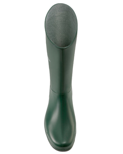 Heritage Green Black coloured Dunlop Sport Wellingtons on white background 