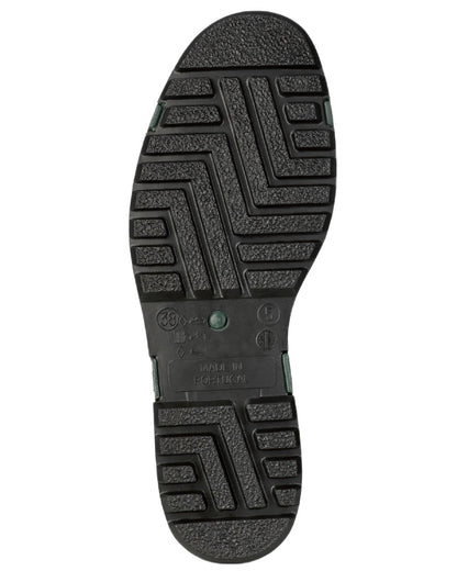 Heritage Green Black coloured Dunlop Sport Wellingtons on white background 