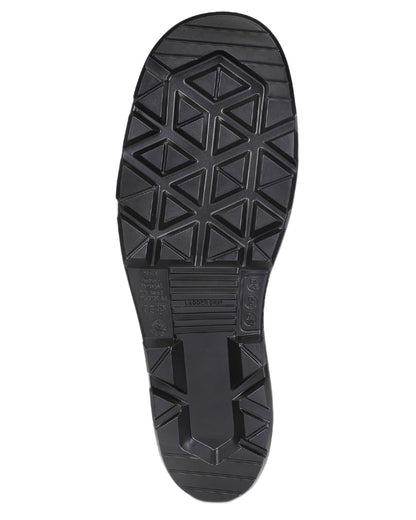 Yellow Coloured Dunlop Work-It Full Safety Wellingtons on white background 