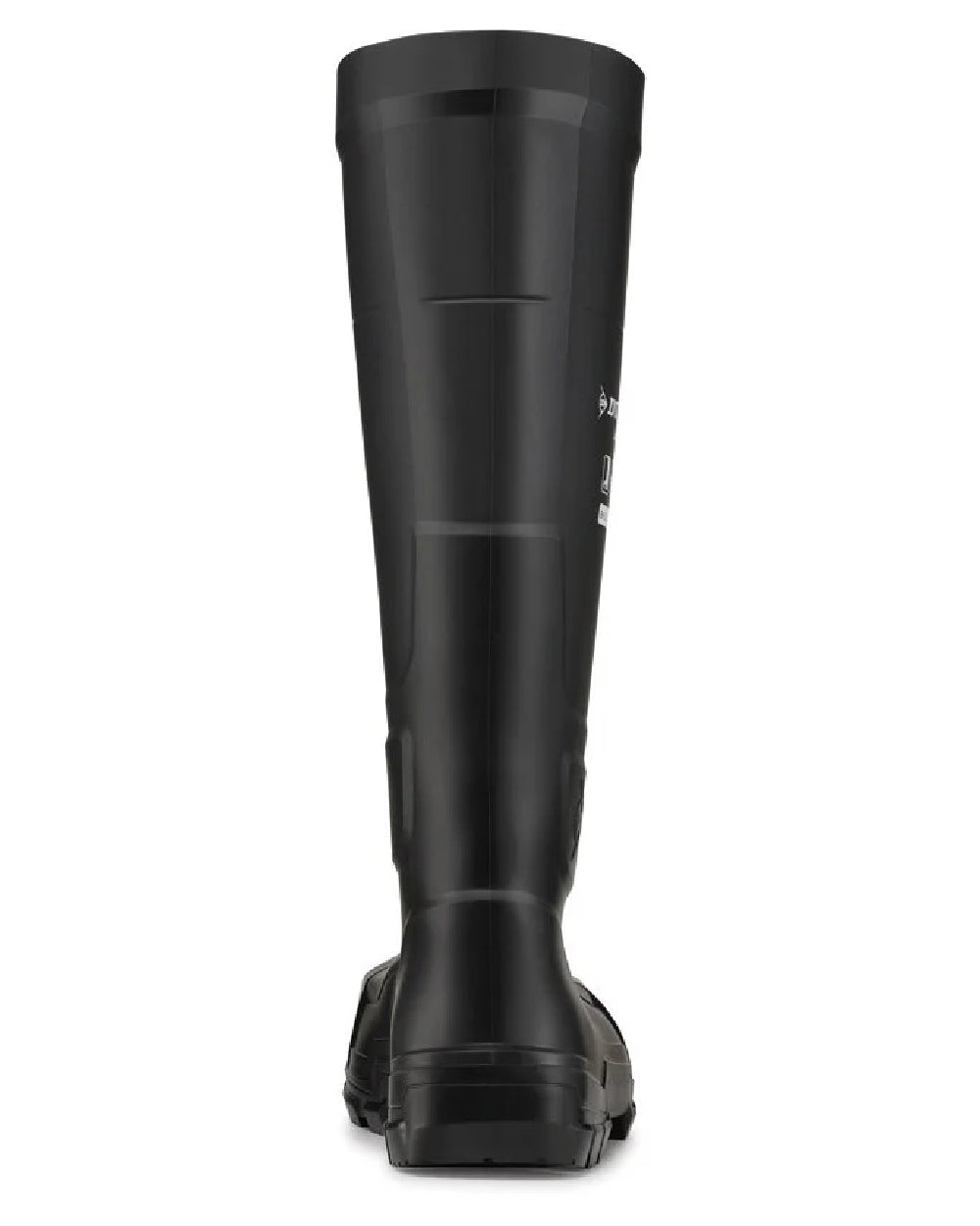 Black coloured Dunlop JobGuard Full Safety Wellingtons on white background 